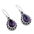 Amethyst dangle earrings, 'Kiss Me' - Fair Trade Amethyst Earings