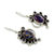 Amethyst dangle earrings, 'Purple Peacock' - Amethyst Earrings with Purple Compositie Turquoise