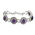 Amethyst link bracelet, 'Lilac Garland' - Sterling Silver and Amethyst Link Bracelet from India (image 2a) thumbail