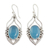 Sterling silver dangle earrings, 'Passion Leaf' - Blue Chalcedony Sterling Silver Earrings from India (image 2a) thumbail