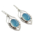 Sterling silver dangle earrings, 'Passion Leaf' - Blue Chalcedony Sterling Silver Earrings from India (image 2b) thumbail