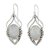 Rainbow moonstone dangle earrings, 'Passion Leaf' - Rainbow Moonstone Jewelry Indian Sterling Silver Earrings