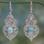 Larimar and blue topaz dangle earrings, 'Delhi Hope' - Fair Trade Larimar and Blue Topaz Sterling Silver Earrings thumbail