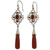 Carnelian and garnet dangle earrings, 'Fascination' - Hand Made Carnelian and Garnet Dangle Earrings thumbail