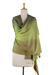 Silk and wool shawl, 'Forest Whisper' - Shaded Green Shawl in Silk and Wool thumbail