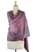 Silk and wool shawl, 'Amethyst Sigh' - Shaded Pink Shawl in Silk and Wool thumbail