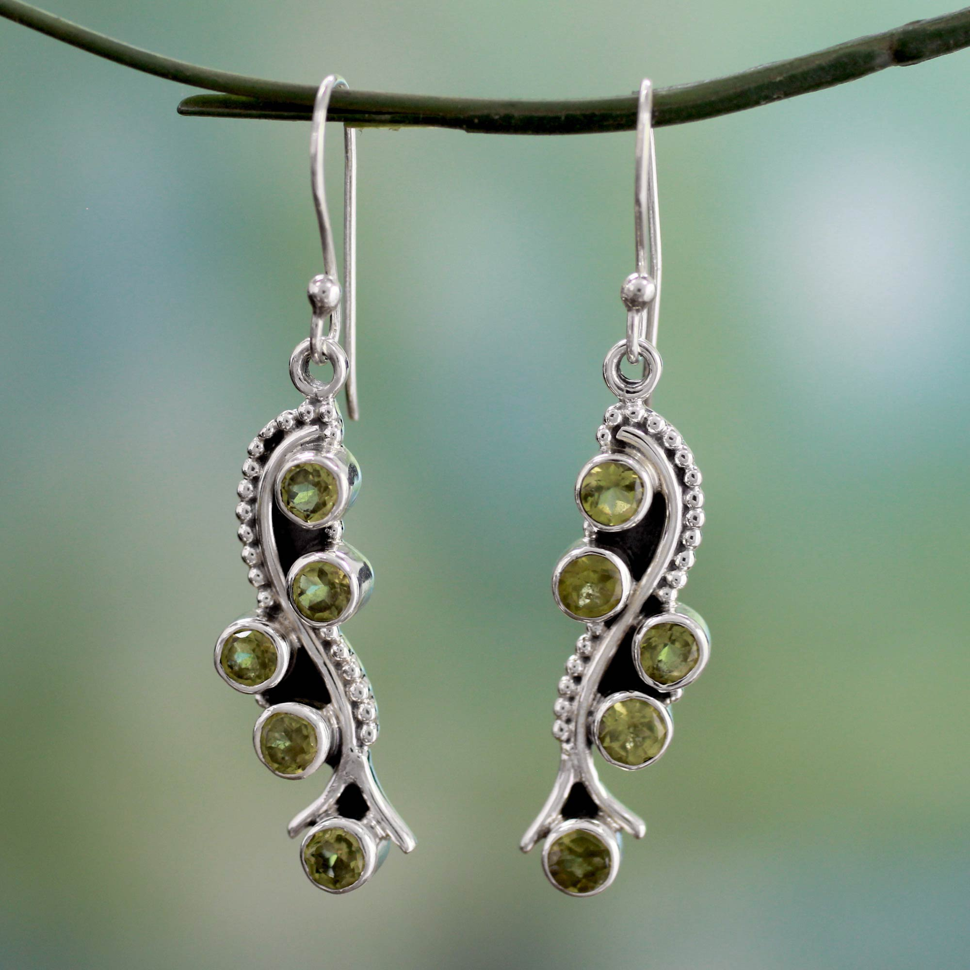 Sterling Silver Earrings with Peridot 2.5 Carats - Natural Glow | NOVICA