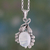 Rainbow moonstone pendant necklace, 'Radiance' - Indian Rainbow Moonstone and Silver Pendant Necklace (image 2) thumbail