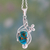 Sterling silver pendant necklace, 'Sky Secret' - Sterling Silver Necklace with Blue Composite Turquoise thumbail