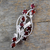 Garnet floral brooch pin, 'Elegant Passion' - Floral Garnet and Sterling Silver Brooch Pin from India thumbail