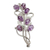 Amethyst floral brooch pin, 'Mystic Bouquet' - Artisan Jewelry Amethyst and Sterling Silver Brooch Pin