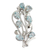 Blue topaz floral brooch pin, 'Sky Bouquet' - Fair Trade Blue Topaz and Sterling Silver Brooch Pin (image 2a) thumbail