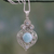 Larimar and blue topaz pendant necklace, 'Delhi Hope' - Fair Trade Larimar and Blue Topaz Silver Pendant Necklace thumbail