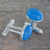 Chalcedony cufflinks, 'To Dream' - Silver and Blue Chalcedony Cufflinks from India
