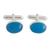 Chalcedony cufflinks, 'To Dream' - Silver and Blue Chalcedony Cufflinks from India