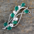 Onyx brooch pin, 'Forest Foliage' - Artisan Crafted Green Onyx and Silver Brooch Pin from India thumbail