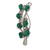 Onyx brooch pin, 'Forest Foliage' - Artisan Crafted Green Onyx and Silver Brooch Pin from India thumbail