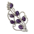 Amethyst floral brooch pin, 'Lilac Story' - 7 Carats Amethyst Sterling Silver Indian Brooch Pin thumbail