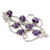 Amethyst floral brooch pin, 'Lilac Story' - 7 Carats Amethyst Sterling Silver Indian Brooch Pin (image 2b) thumbail