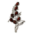 Garnet floral brooch pin, 'Spectacular' - 7 Carats Garnet and Sterling Silver Brooch Pin from India thumbail