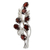 Garnet floral brooch pin, 'Floral Passion' - Garnet and Sterling Silver Floral Brooch Pin from India (image 2a) thumbail