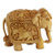Holzskulptur, „Der Elefant und der Löwe“. - Detaillierte handgeschnitzte Holzskulptur aus Indien