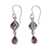 Amethyst dangle earrings, 'Purple Spark' - Artisan Crafted Sterling Silver and Amethyst Earrings