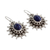 Lapis lazuli dangle earrings, 'Royal Allure' - Fair Trade Lapis Lazuli and Sterling Dangle Earrings (image 2b) thumbail
