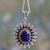 Lapis lazuli pendant necklace, 'Royal Allure' - Artisan Crafted Lapis Lazuli and Silver Pendant Necklace thumbail
