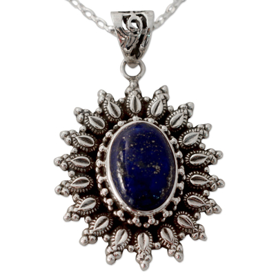 Collar con colgante de lapislázuli - Collar con colgante de plata y lapislázuli elaborado artesanalmente