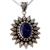 Lapis lazuli pendant necklace, 'Royal Allure' - Artisan Crafted Lapis Lazuli and Silver Pendant Necklace (image 2b) thumbail