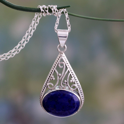 Lapis lazuli pendant necklace, Royal Grandeur