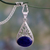 Lapis lazuli pendant necklace, 'Royal Grandeur' - Indian Jali Style Silver Pendant Necklace with Lapis Lazuli thumbail