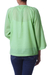 Cotton voile tunic, 'Mandala Green' - Handcrafted Indian Cotton Boho Chic Solid Green Tunic Top (image 2b) thumbail