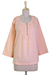 Cotton tunic, 'Mandala Peach' - Boho Chic Tunic Top Handcrafted Indian Cotton Peach Color (image 2c) thumbail