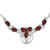 Garnet pendant necklace, 'Crimson Flourish' - Ornate Garnet and Sterling Silver Pendant Necklace (image 2b) thumbail
