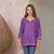 Cotton tunic, 'Radiant Orchid Blossom' - Women's Purple and Lilac Floral Print Tunic from India (image 2) thumbail