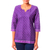 Cotton tunic, 'Radiant Orchid Blossom' - Women's Purple and Lilac Floral Print Tunic from India (image 2a) thumbail