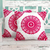 Cotton cushion covers, 'Hot Pink Mandalas' (pair) - Indian Pink Square Cotton Cushion Covers (Pair)