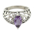 Amethyst cocktail ring, 'Love Sonnet' - Marquise Amethyst Single Stone Silver Ring from India thumbail