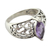 Amethyst cocktail ring, 'Love Sonnet' - Marquise Amethyst Single Stone Silver Ring from India (image 2b) thumbail