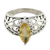 Citrine cocktail ring, 'Love Sonnet' - Marquise Citrine Single Stone Silver Ring from India thumbail
