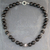 Onyx beaded necklace, 'Imperial' - Indian Handmade Black Onyx and Sterling Silver Necklace thumbail