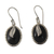Onyx dangle earrings, 'Tender Leaves' - India Fair Trade Onyx and Sterling Silver Dangle Earrings (image 2a) thumbail