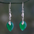 Green onyx dangle earrings, 'Lush Forest' - Enhanced Green Onyx Dangle Earrings from India thumbail