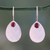 Chalcedony and garnet drop earrings, 'Rosy Outlook' - Pink Chalcedony and Garnet Gemstone Drop Earrings thumbail