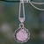 Rose quartz pendant necklace, 'Fair Rose' - Artisan Crafted Silver and Rose Quartz Pendant Necklace (image 2) thumbail