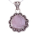 Rose quartz pendant necklace, 'Fair Rose' - Artisan Crafted Silver and Rose Quartz Pendant Necklace (image 2b) thumbail
