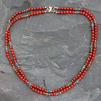 Featured review for Carnelian and labradorite beaded necklace, Bright Hopes