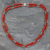 Carnelian and labradorite beaded necklace, 'Bright Hopes' - Double Carnelian Strand Beaded Necklace with Labradorite